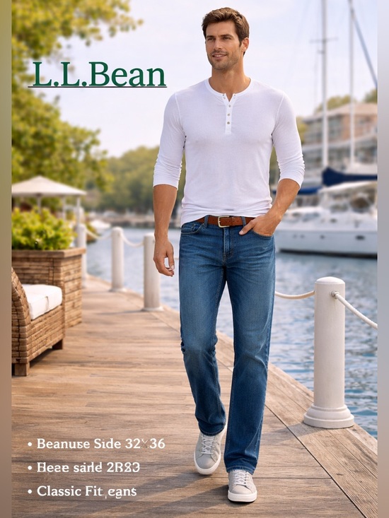 L.L. Bean Other - NWT, L.L.Bean BeanFlex Jeans Classic Fit Stretch Performance Denim  Mens 32x36